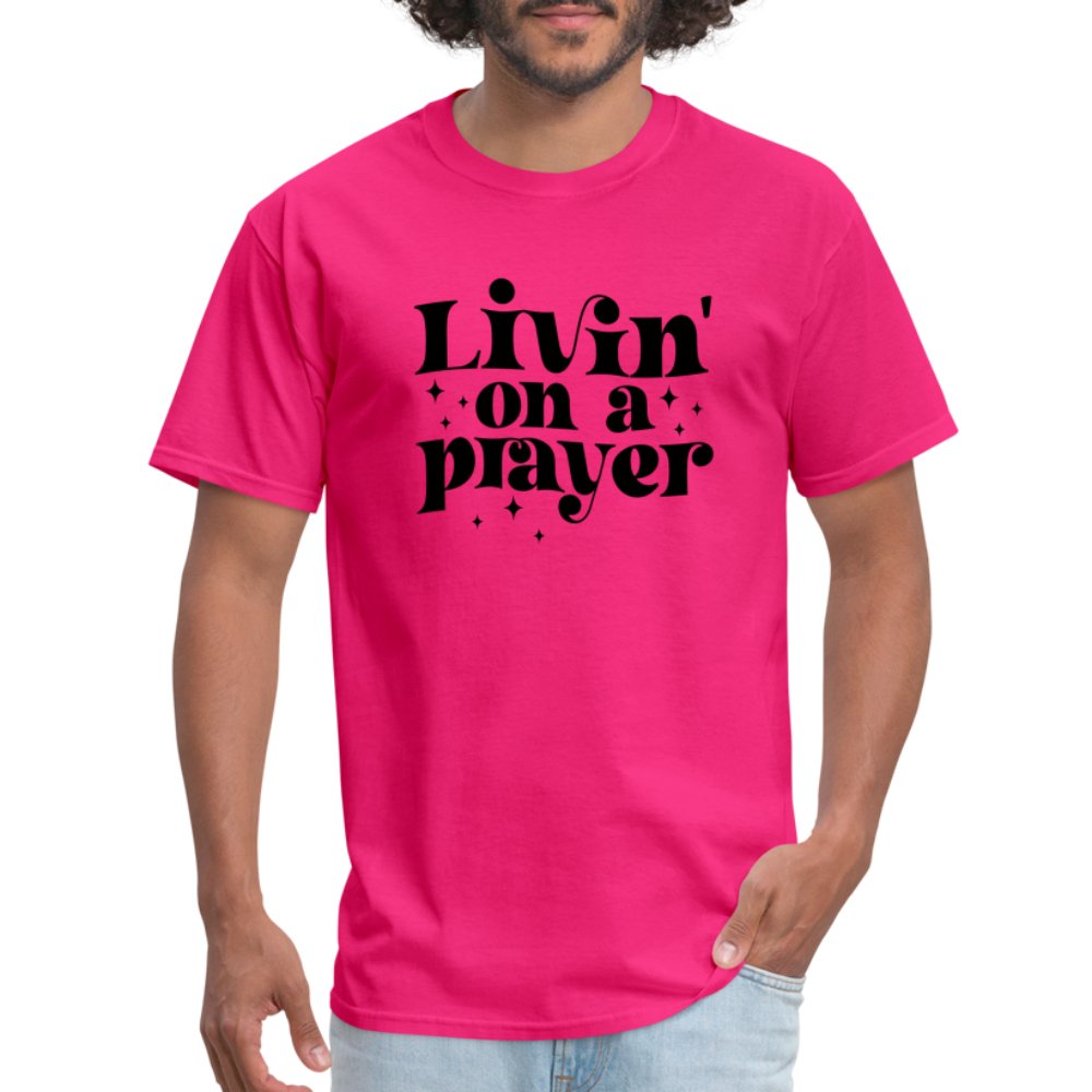 Livin on a Prayer T-Shirt - fuchsia