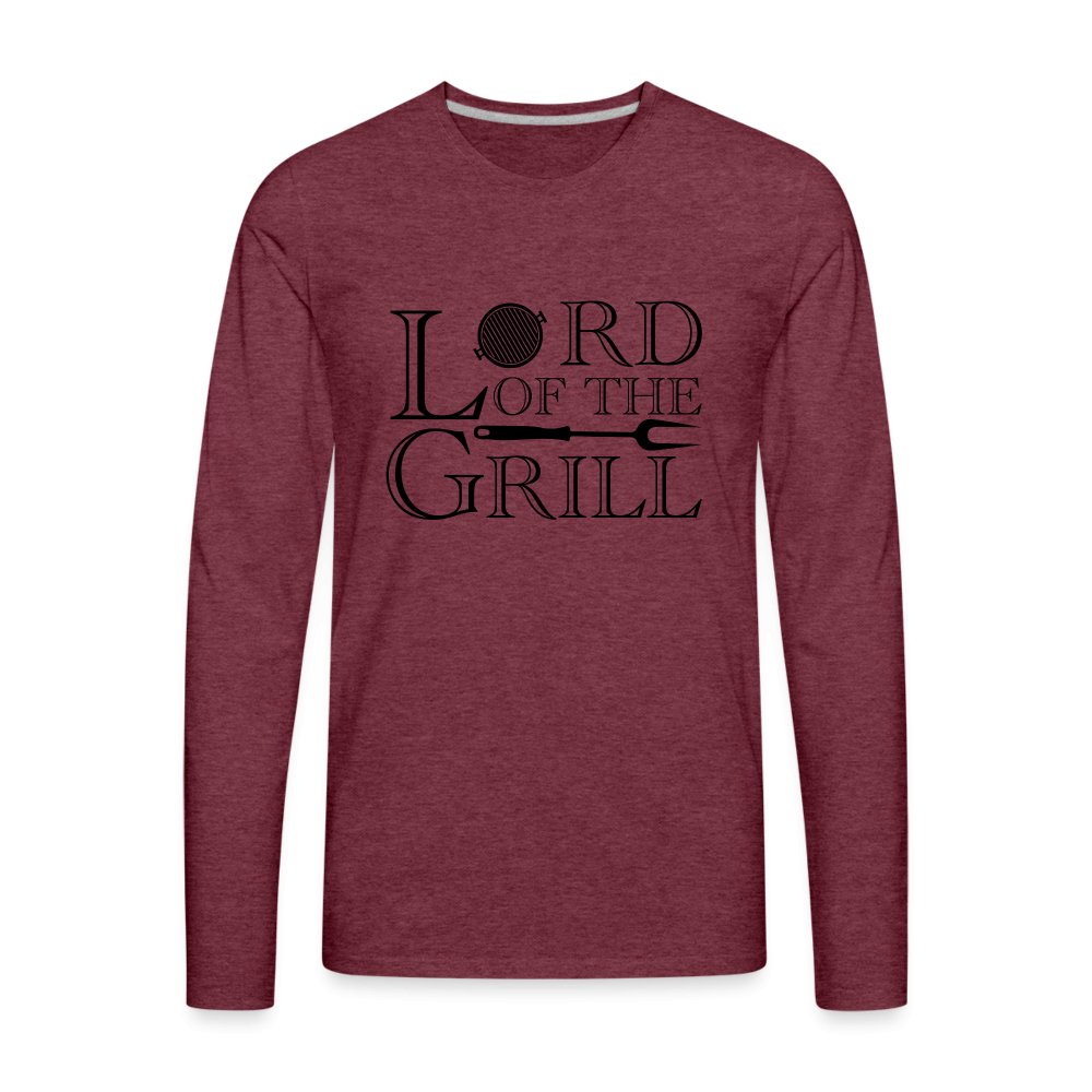 Lord of the Grill Men's Premium Long Sleeve T-Shirt - heather burgundy