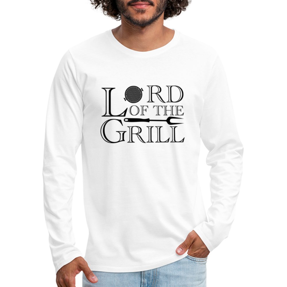 Lord of the Grill Men's Premium Long Sleeve T-Shirt - white