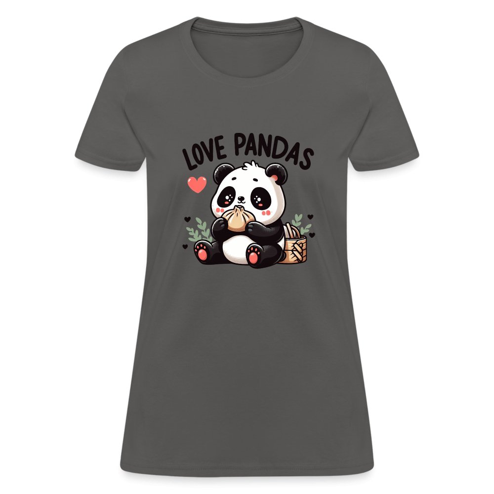 Love Pandas Women's Contoured T-Shirt - charcoal