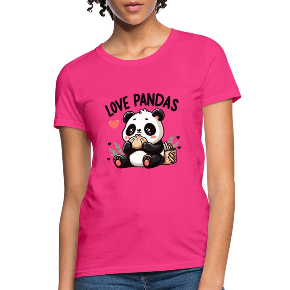 Love Pandas Women's Contoured T-Shirt - fuchsia