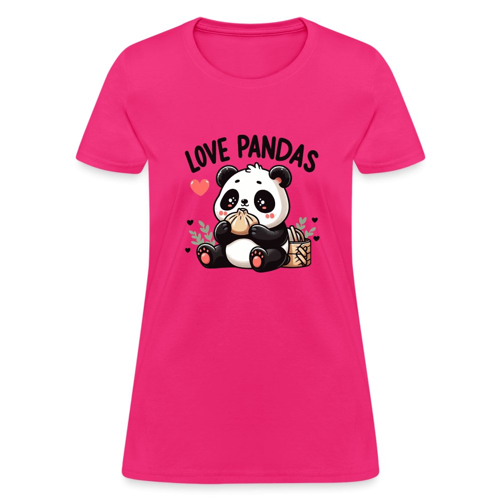 Love Pandas Women's Contoured T-Shirt - fuchsia