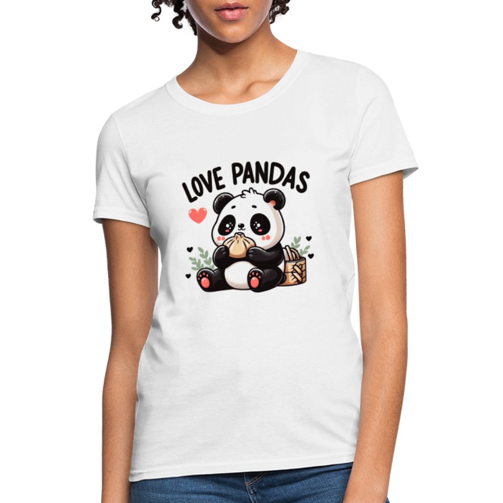 Love Pandas Women's Contoured T-Shirt - option1# - Women's T-Shirt | Fruit of the Loom L3930R