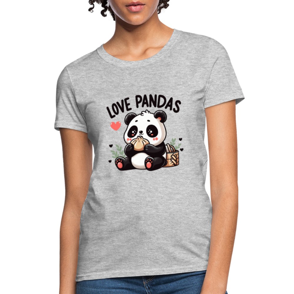 Love Pandas Women's Contoured T-Shirt - option1# - Women's T-Shirt | Fruit of the Loom L3930R