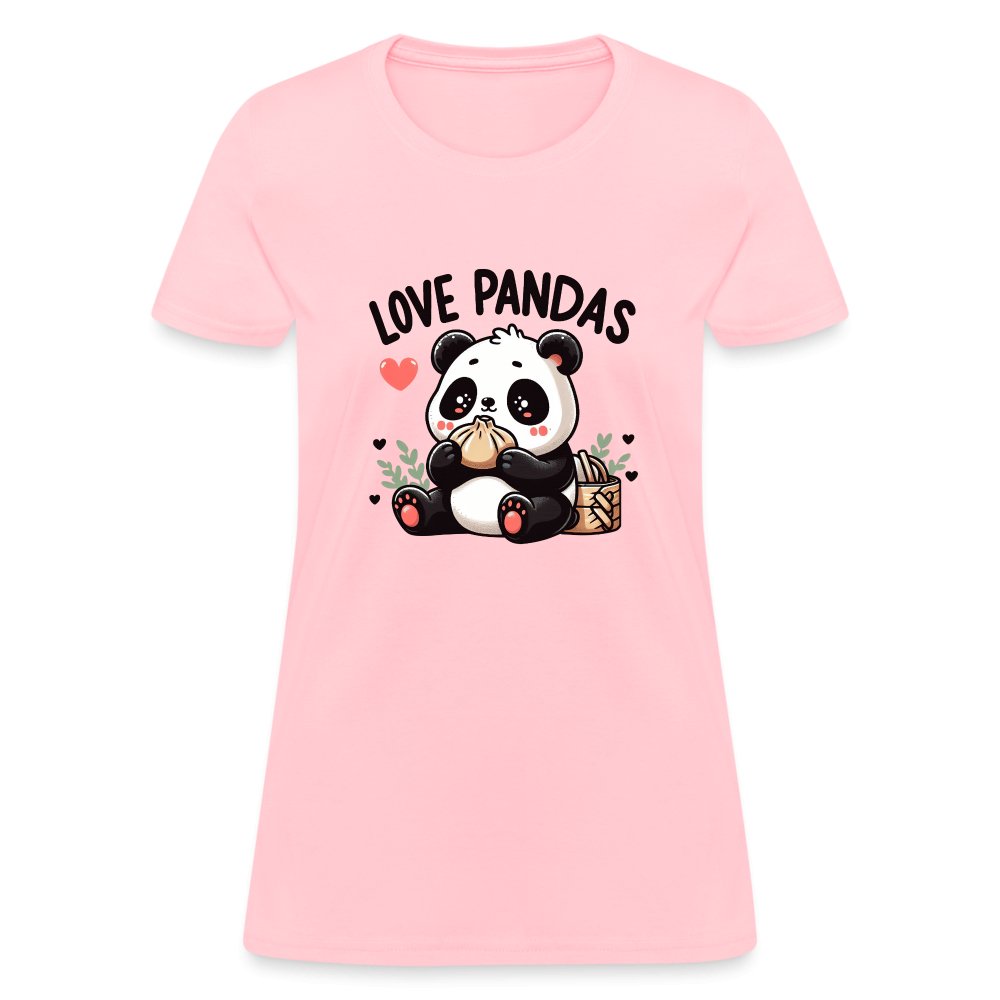 Love Pandas Women's Contoured T-Shirt - pink