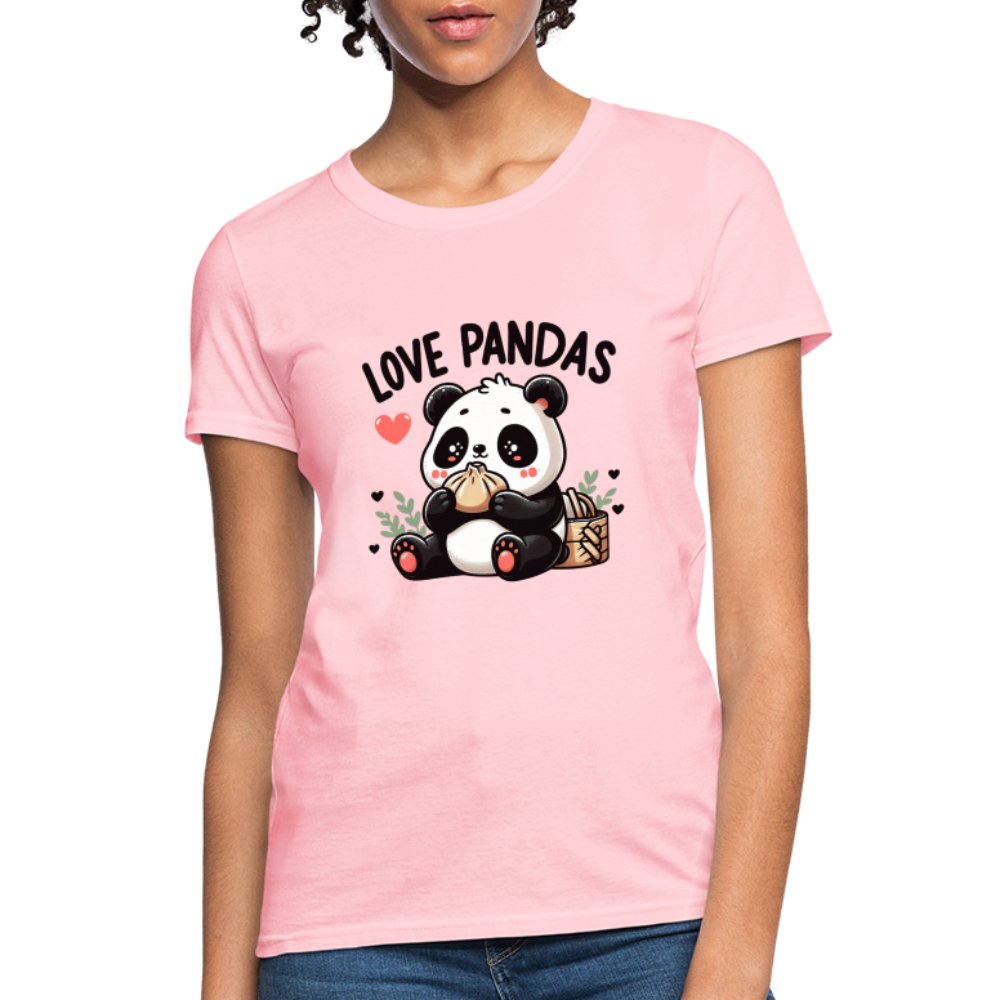 Love Pandas Women's Contoured T-Shirt - pink