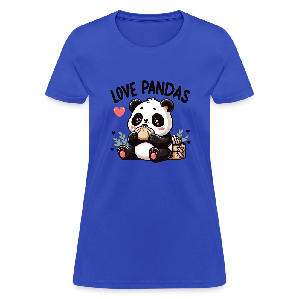 Love Pandas Women's Contoured T-Shirt - royal blue