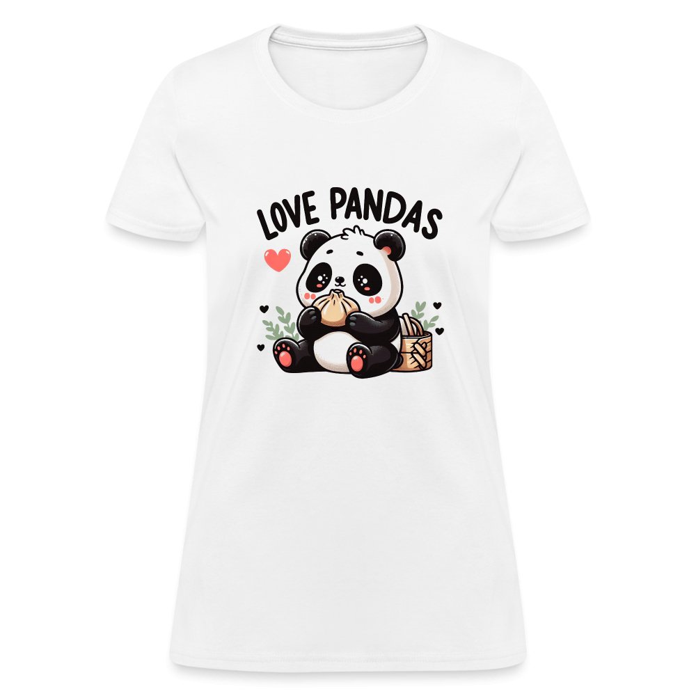 Love Pandas Women's Contoured T-Shirt - white