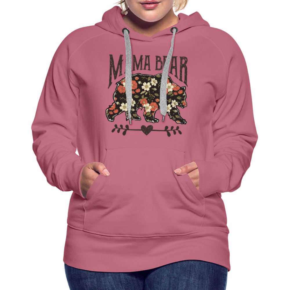 Mama Bear Premium Hoodie (Floral Design) - mauve