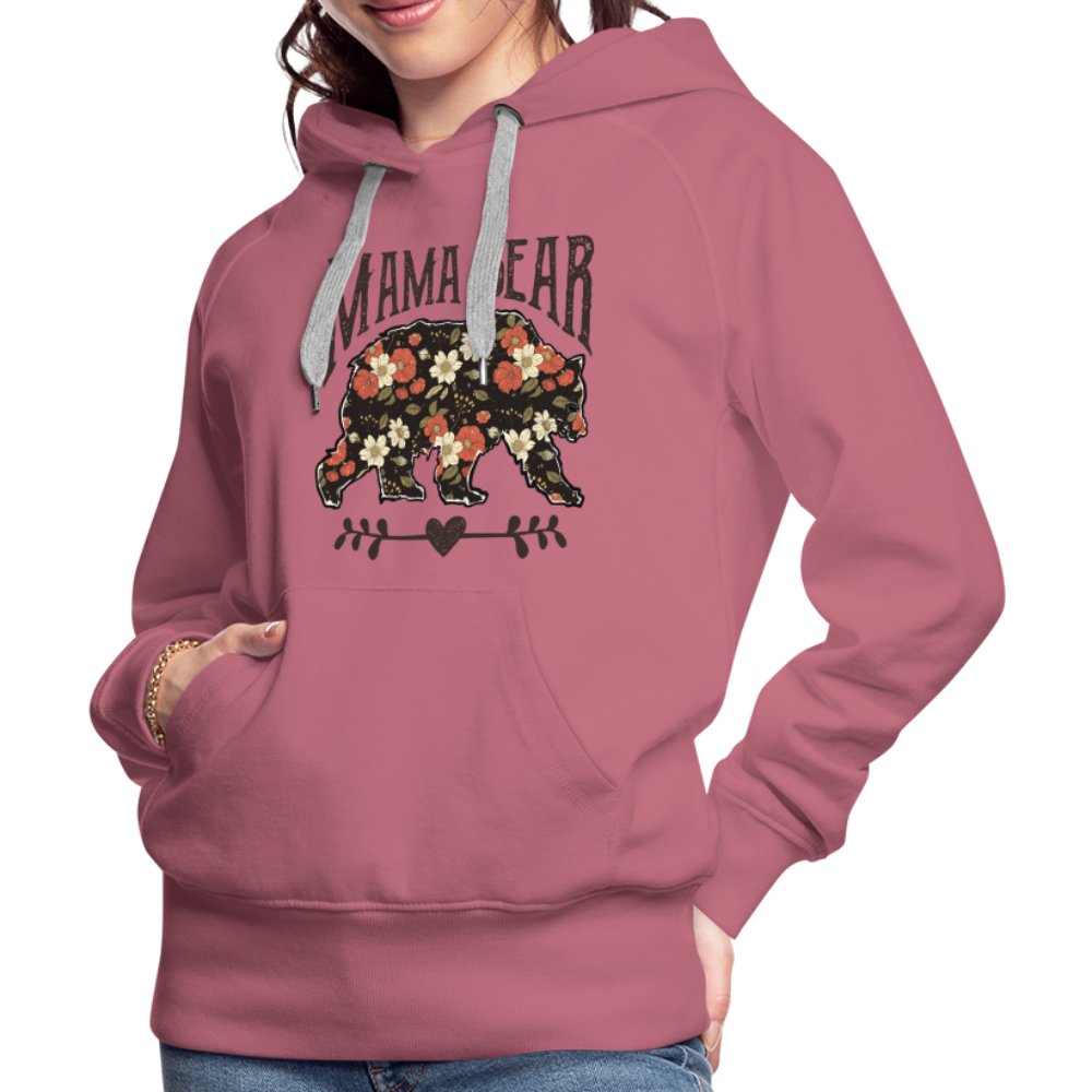 Mama Bear Premium Hoodie (Floral Design) - mauve