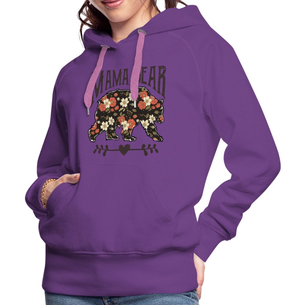 Mama Bear Premium Hoodie (Floral Design) - purple