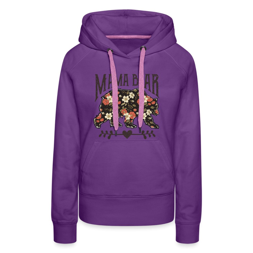 Mama Bear Premium Hoodie (Floral Design) - purple