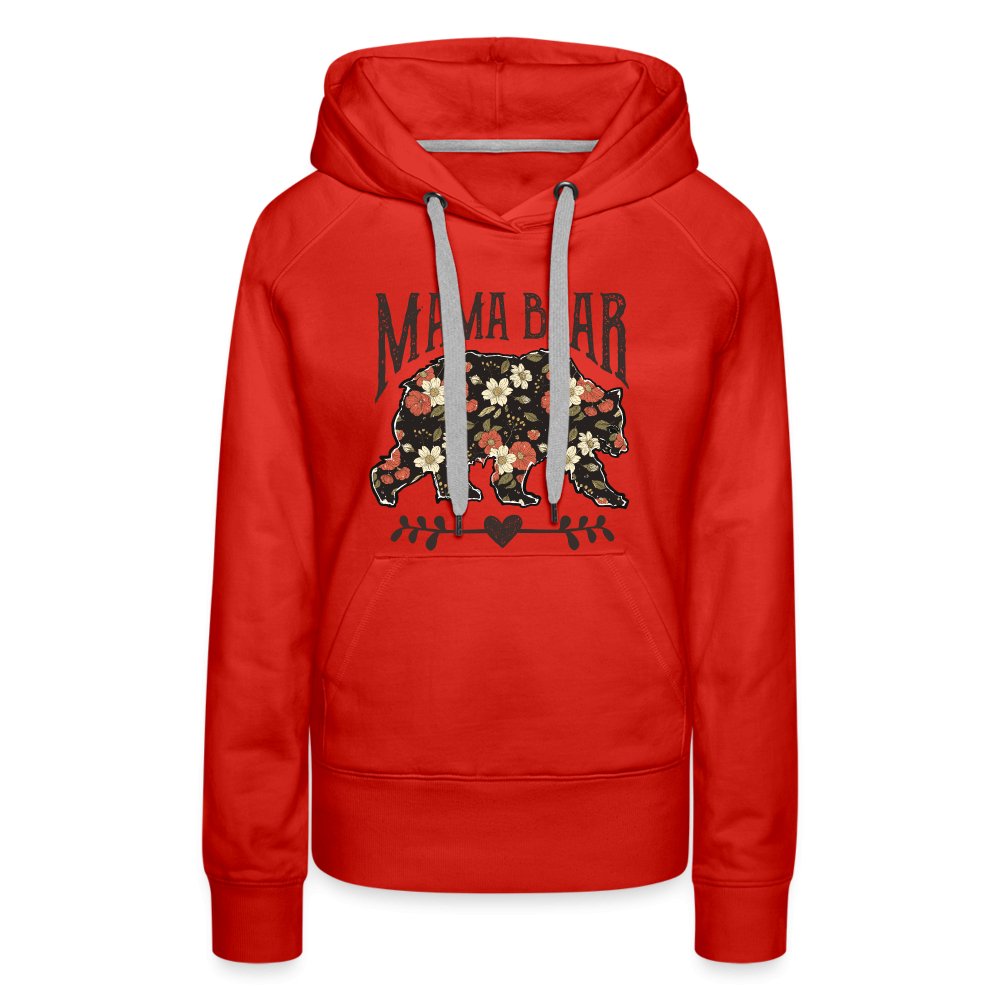 Mama Bear Premium Hoodie (Floral Design) - red