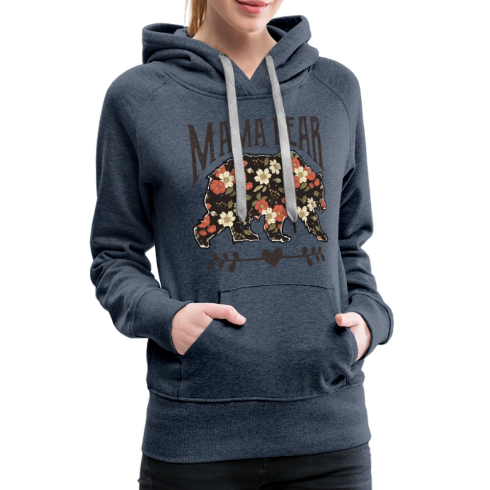 Mama Bear Premium Hoodie (Floral Design) - red