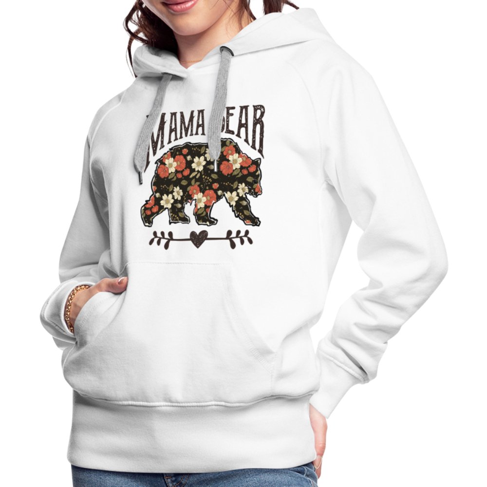 Mama Bear Premium Hoodie (Floral Design) - white