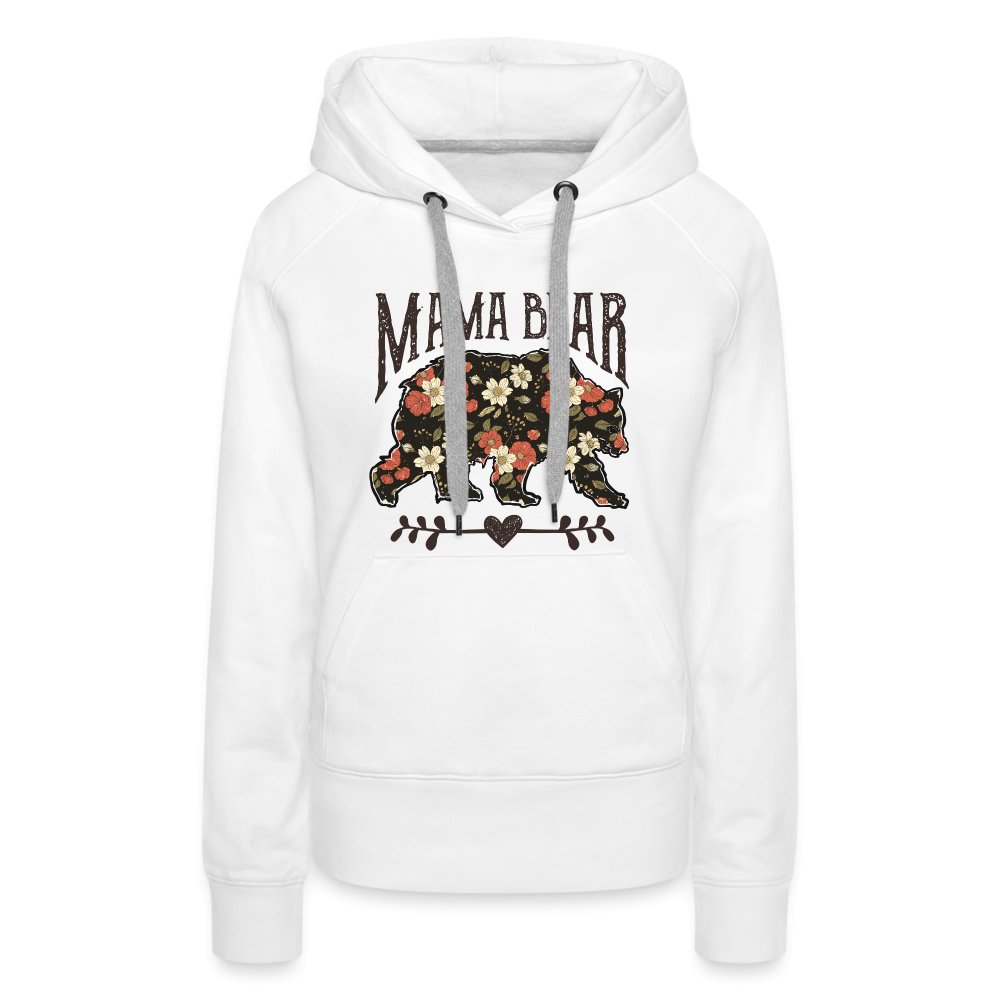 Mama Bear Premium Hoodie (Floral Design) - white