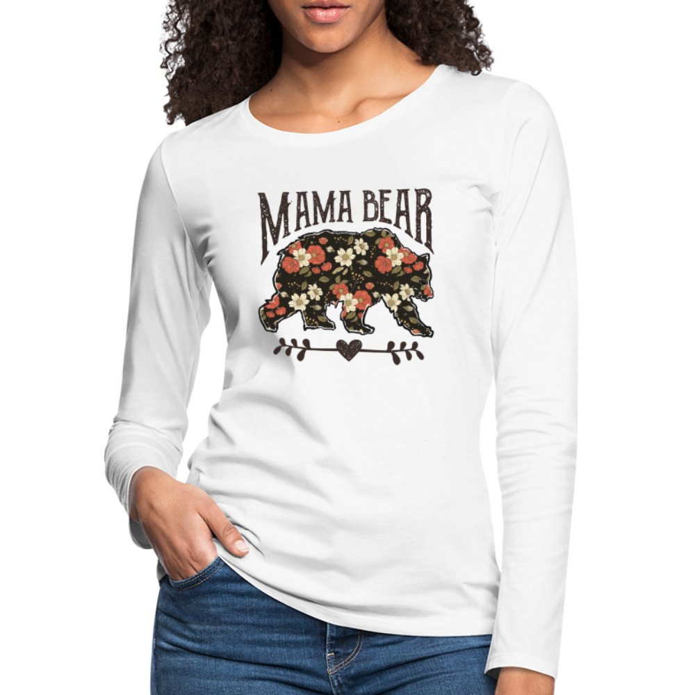 Mama Bear Premium Long Sleeve T-Shirt (Floral Design) - option1# - Women's Premium Long Sleeve T-Shirt | Spreadshirt 876