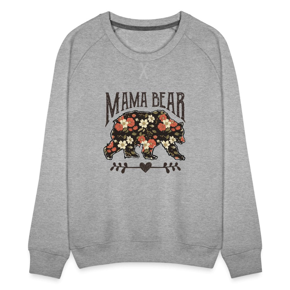 Mama Bear Premium Sweatshirt (Floral Design) - heather grey