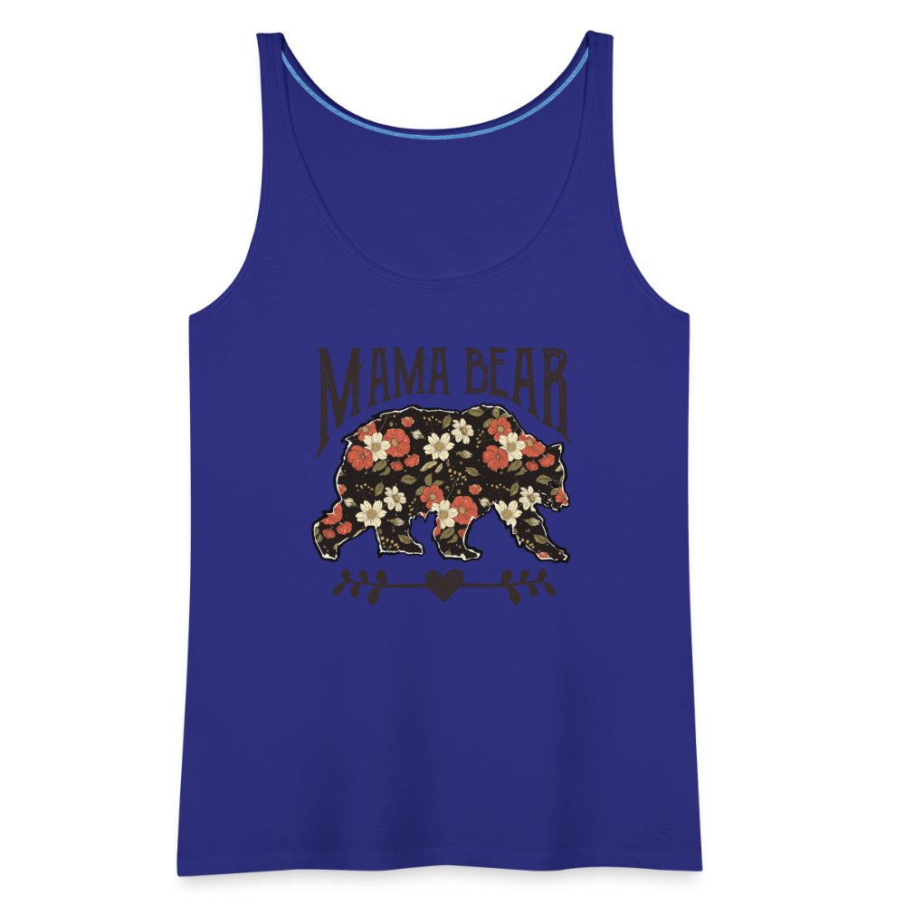 Mama Bear Women’s Premium Tank Top (Floral Design) - royal blue