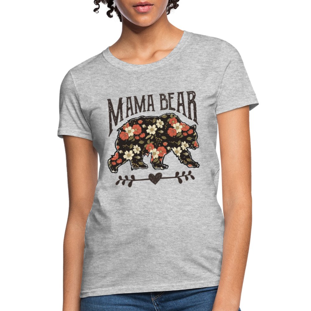 Mama Bear Women's T-Shirt (Floral Design) - purple