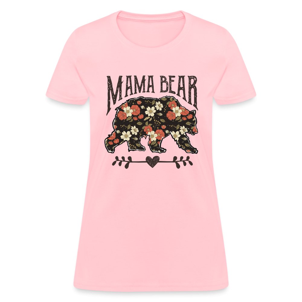 Mama Bear Women's T-Shirt (Floral Design) - white