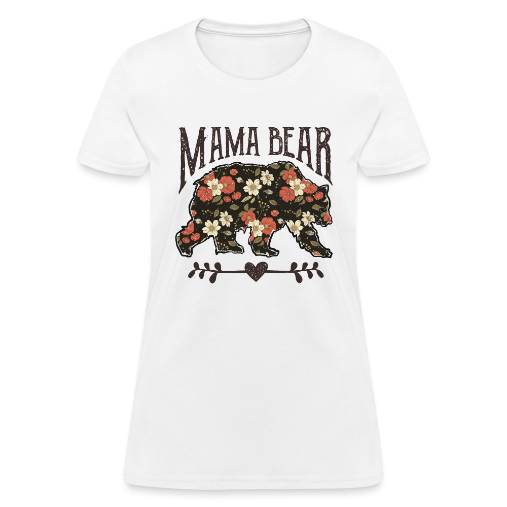 Mama Bear Women's T-Shirt (Floral Design) - white