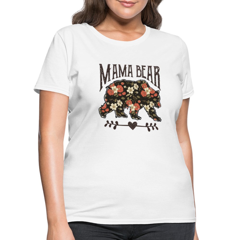 Mama Bear Women's T-Shirt (Floral Design) - white