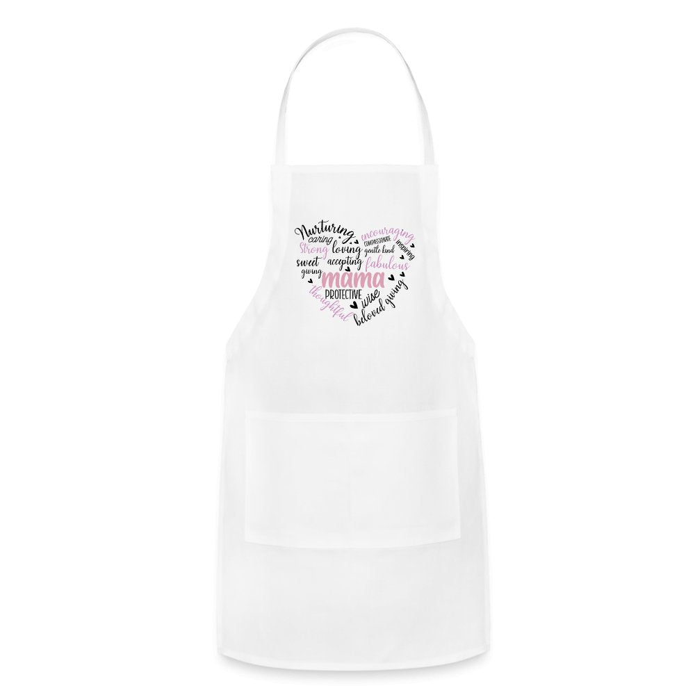 Mama Heart Adjustable Apron (Word Cloud) - option1# - Adjustable Apron | Spreadshirt 1186