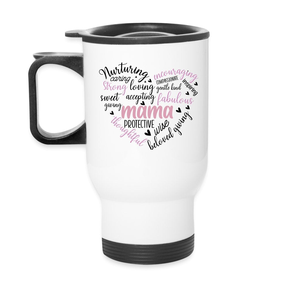 Mama Heart Travel Mug (Word Cloud) - One Size