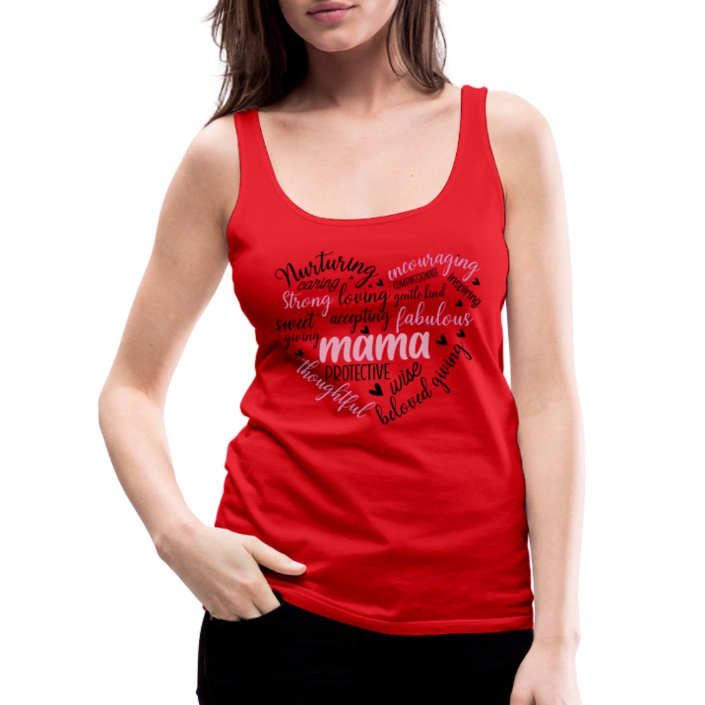 Mama Heart Women’s Premium Tank Top (Word Cloud) - royal blue