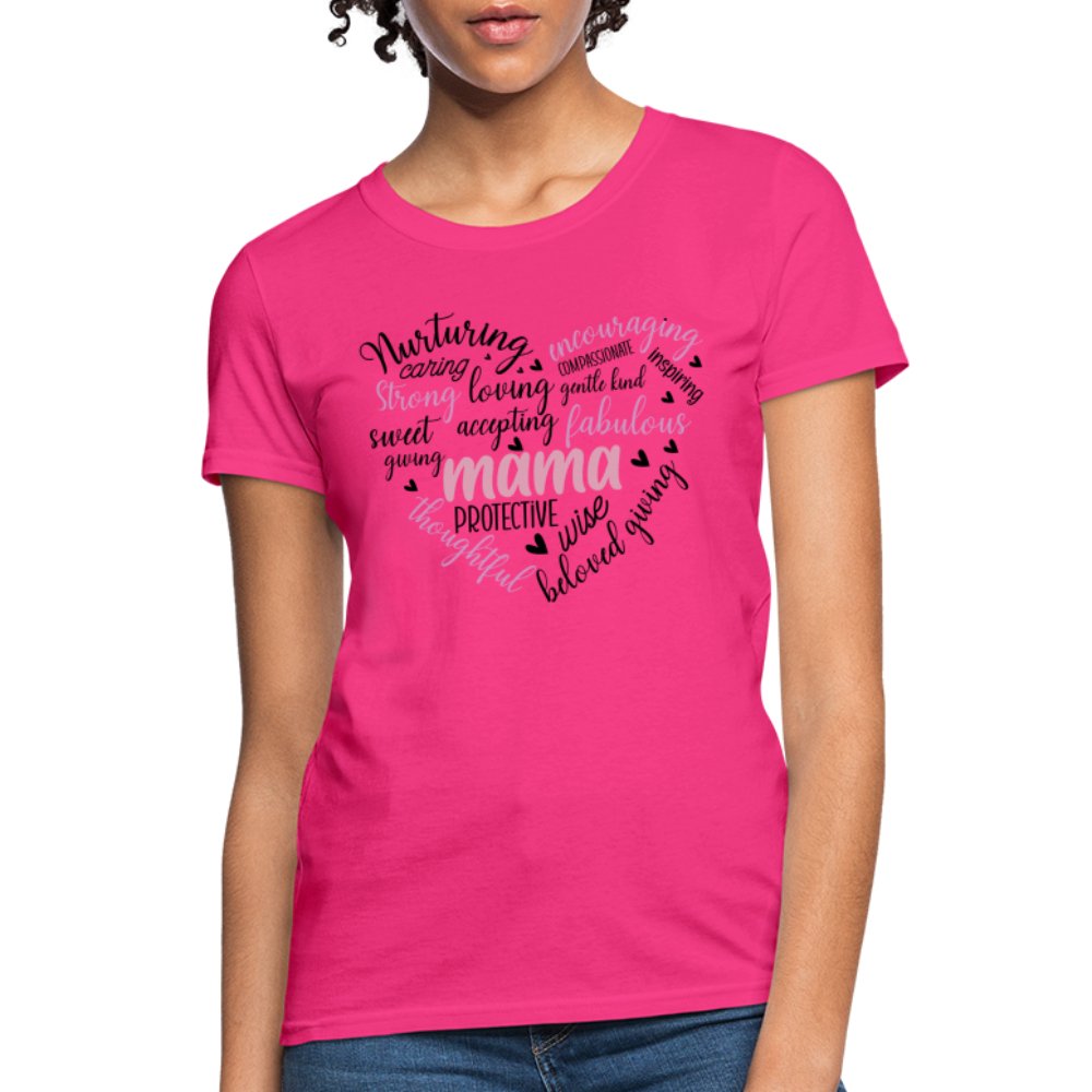 Mama Heart Women's T-Shirt (Word Cloud) - purple heather