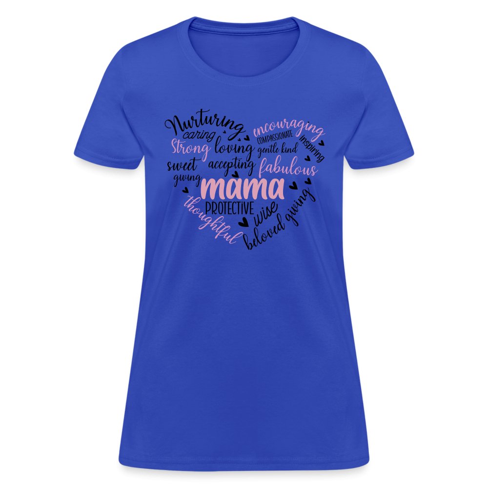 Mama Heart Women's T-Shirt (Word Cloud) - royal blue