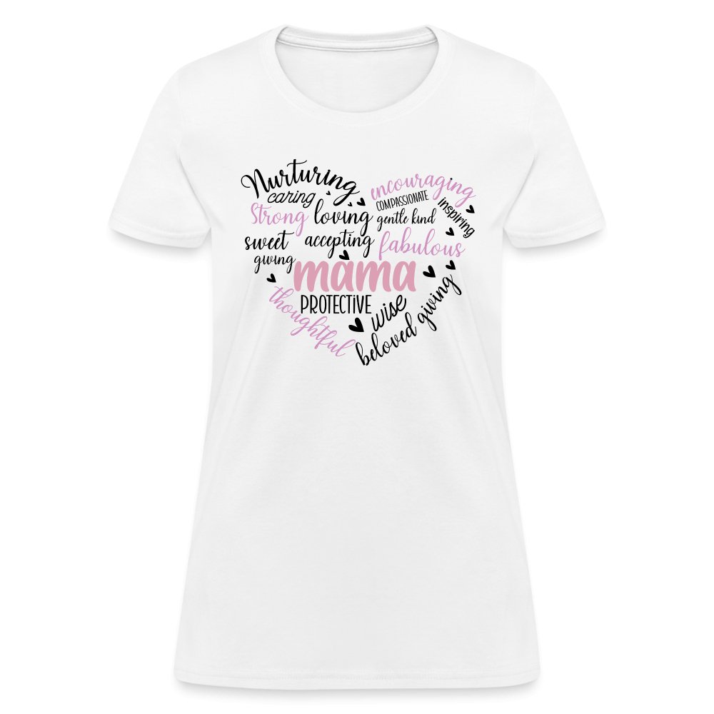 Mama Heart Women's T-Shirt (Word Cloud) - white