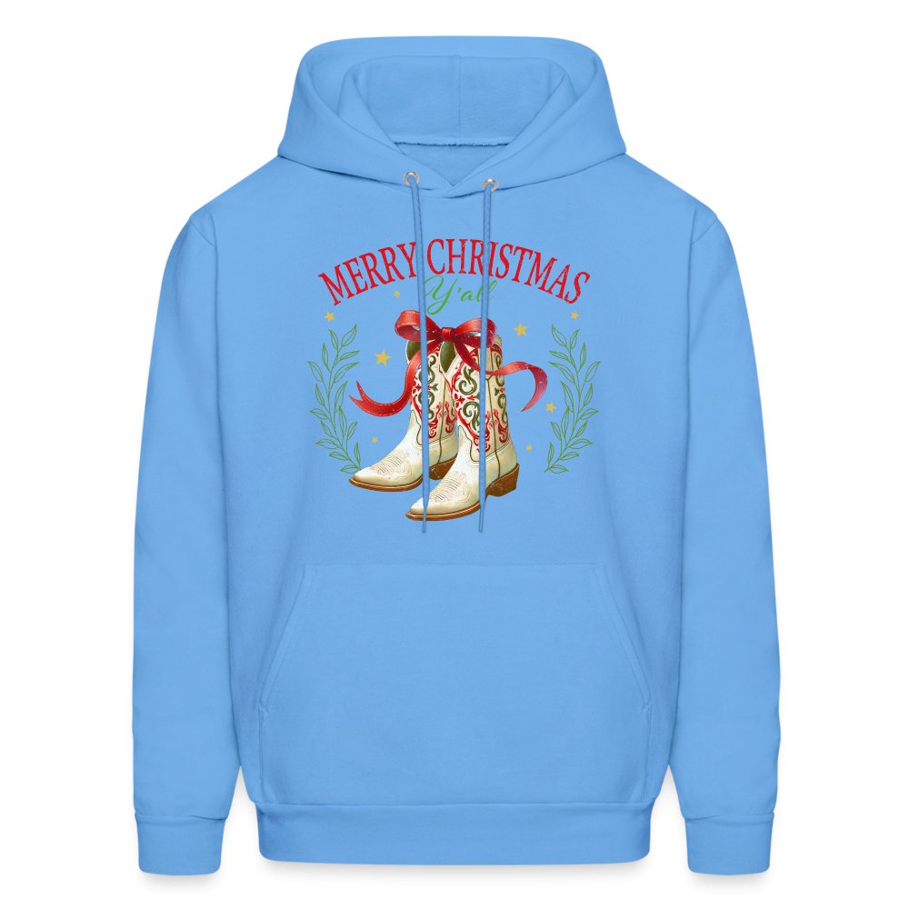 Merry Christmas Y'all (Country Christmas) Hoodie - carolina blue