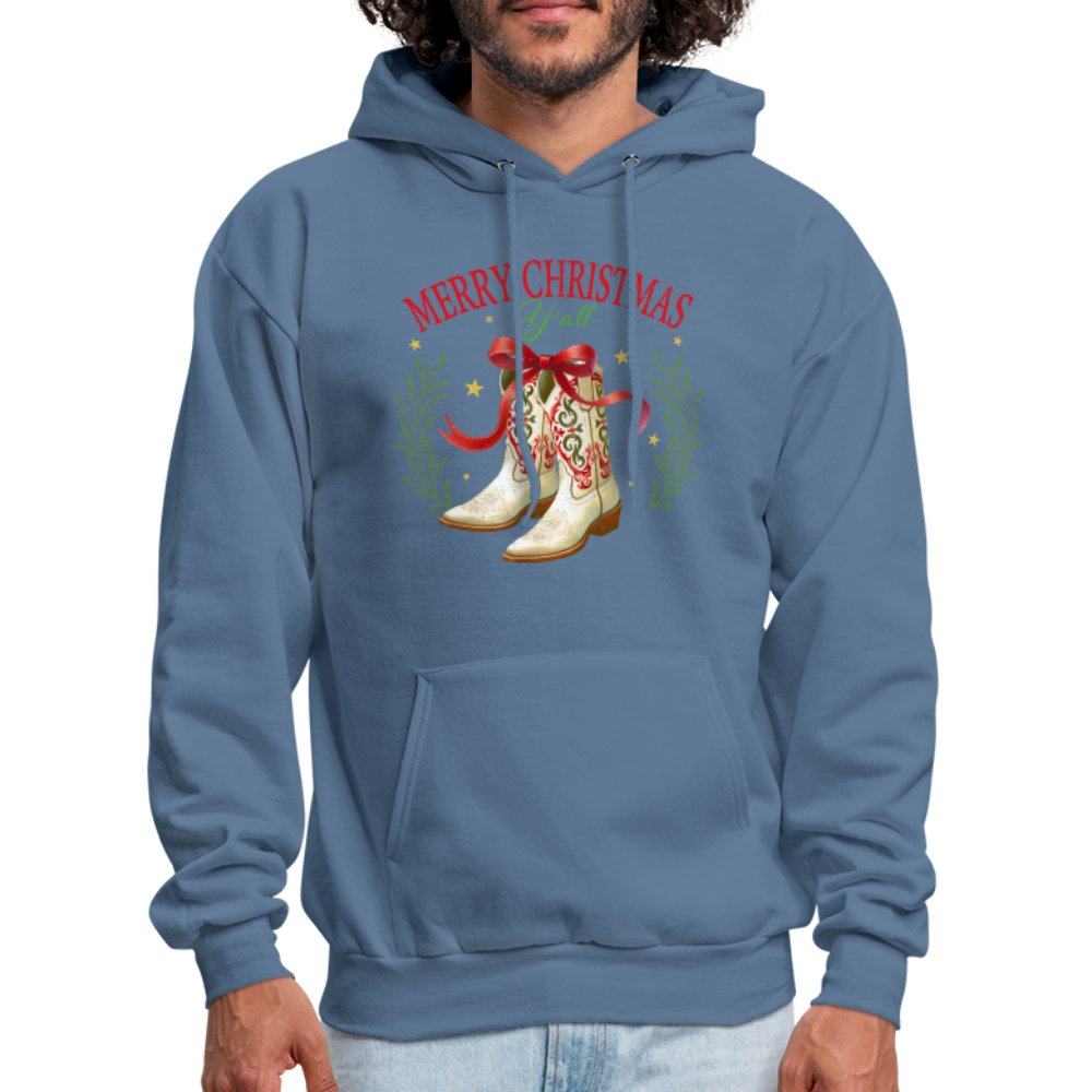 Merry Christmas Y'all (Country Christmas) Hoodie - denim blue