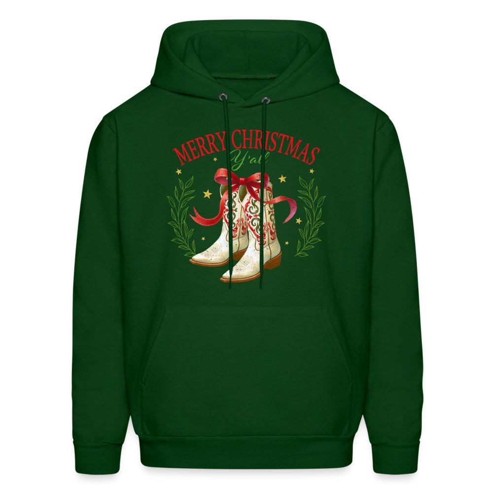 Merry Christmas Y'all (Country Christmas) Hoodie - forest green