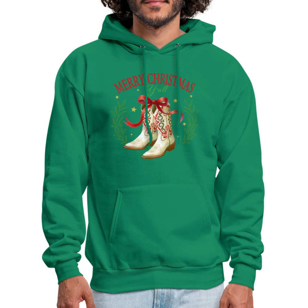 Merry Christmas Y'all (Country Christmas) Hoodie - kelly green