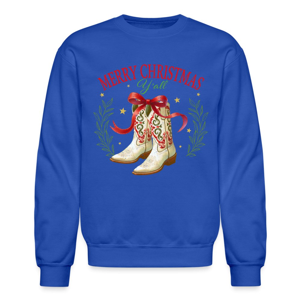 Merry Christmas Y'all (Country Christmas) Sweatshirt - royal blue