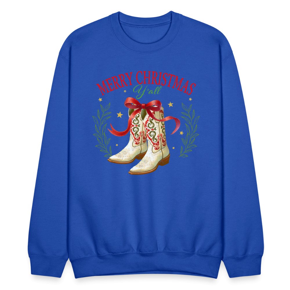 Merry Christmas Y'all (Country Christmas) Sweatshirt - royal blue