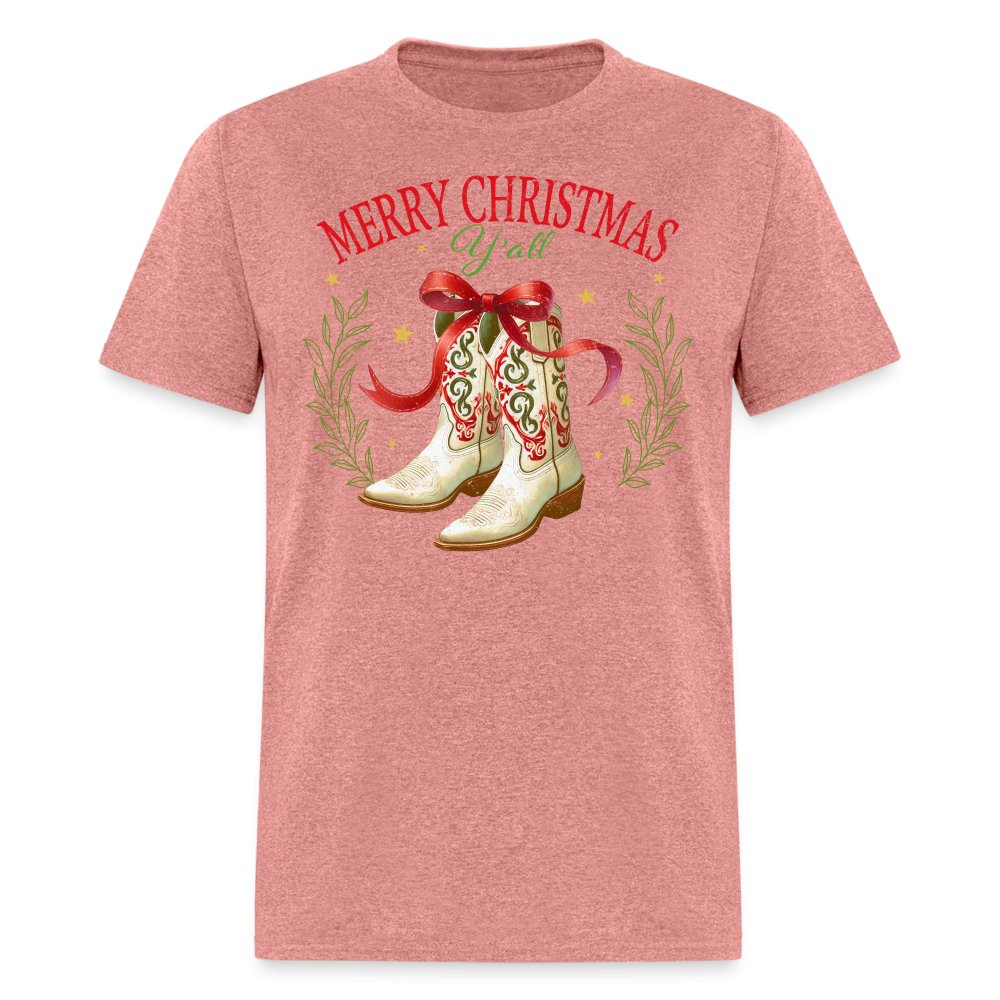 Merry Christmas Y'all (Country Christmas) T-Shirt - heather mauve