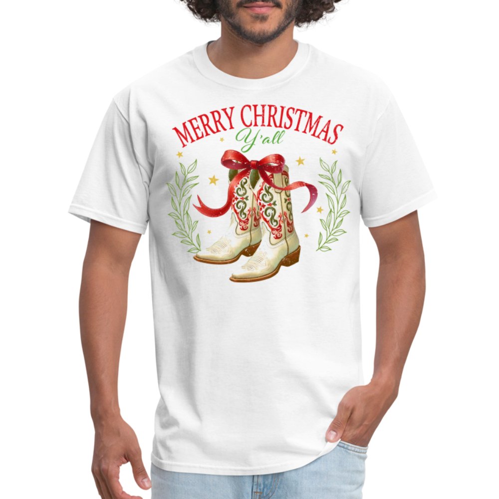 Merry Christmas Y'all (Country Christmas) T-Shirt - white