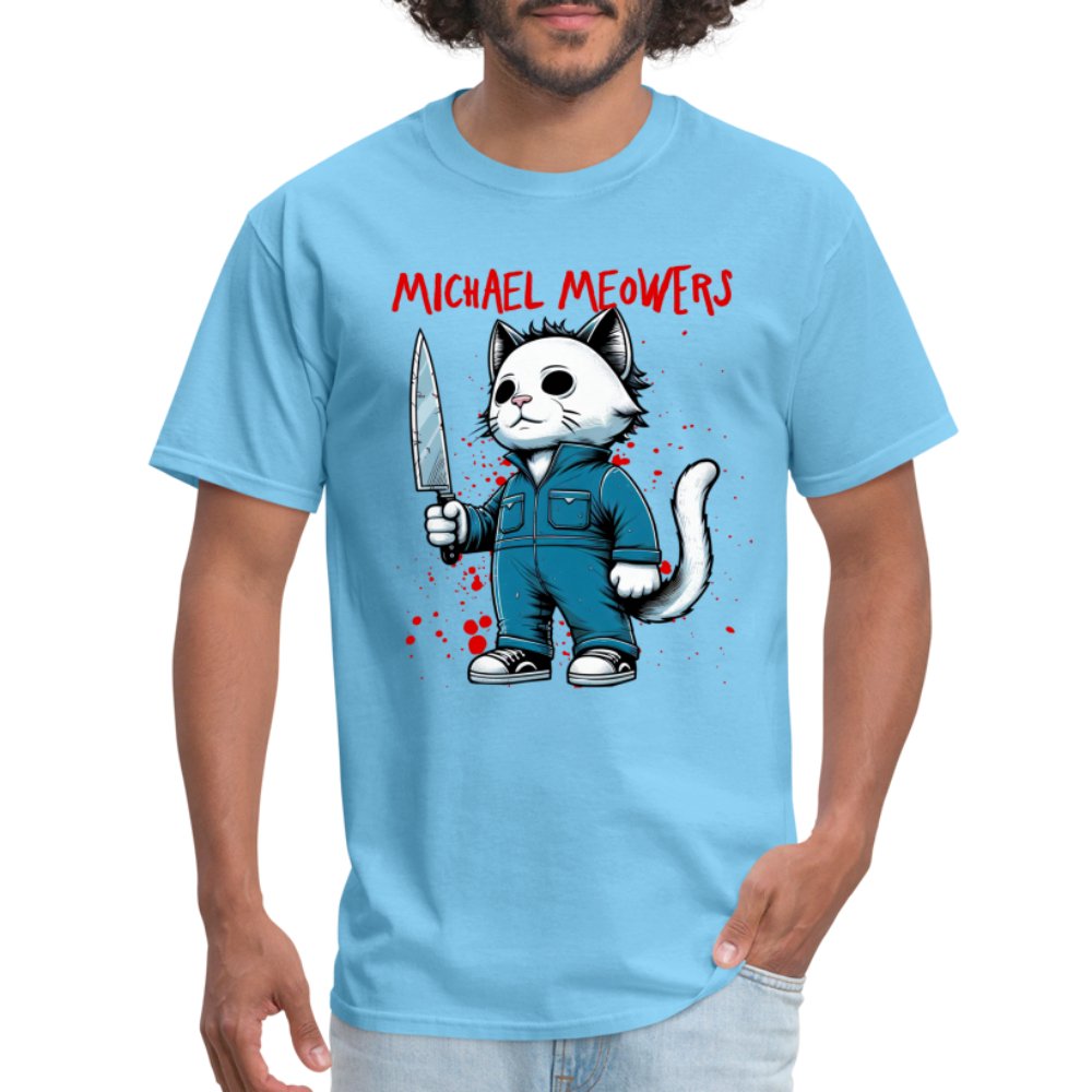 Michael Meowers T-Shirt Scary Cat Halloween Cat Lover - aquatic blue