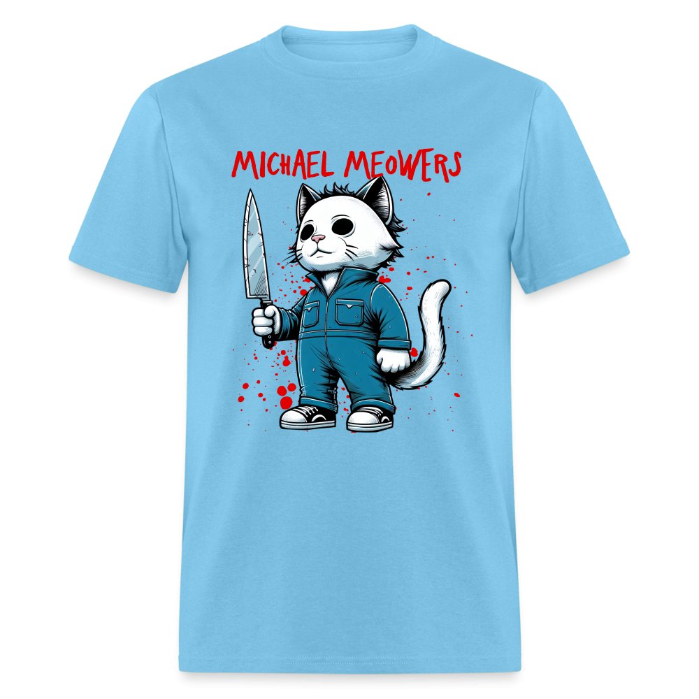 Michael Meowers T-Shirt Scary Cat Halloween Cat Lover - aquatic blue