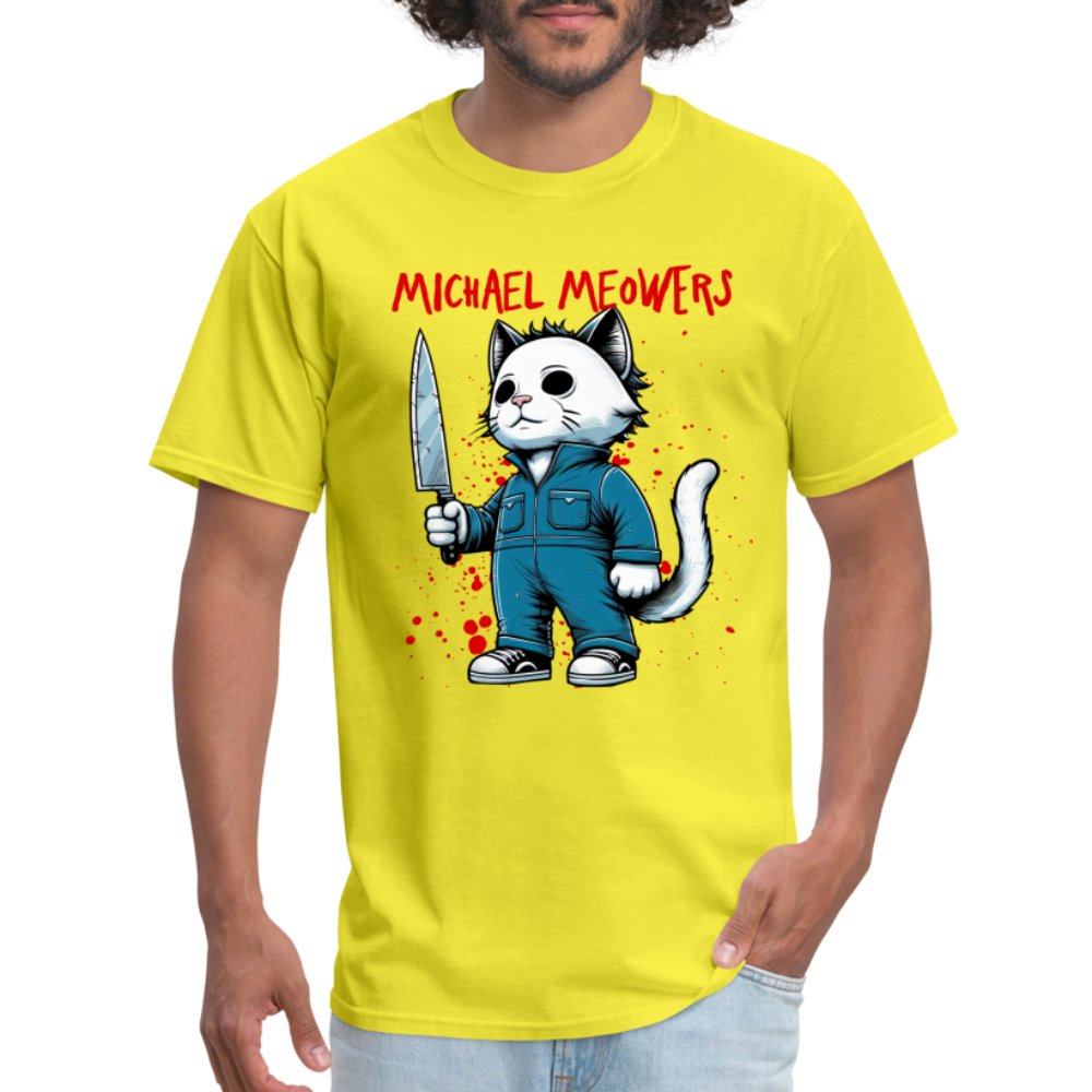 Michael Meowers T-Shirt Scary Cat Halloween Cat Lover - option1# - Unisex Classic T-Shirt | Fruit of the Loom 3930