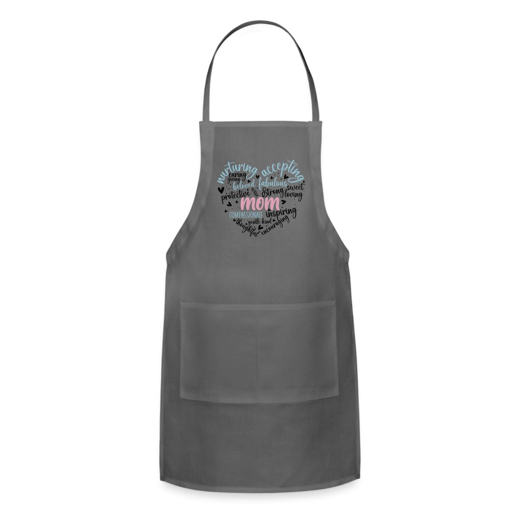 Mom Heart Adjustable Apron (Word Cloud) - option1# - Adjustable Apron | Spreadshirt 1186