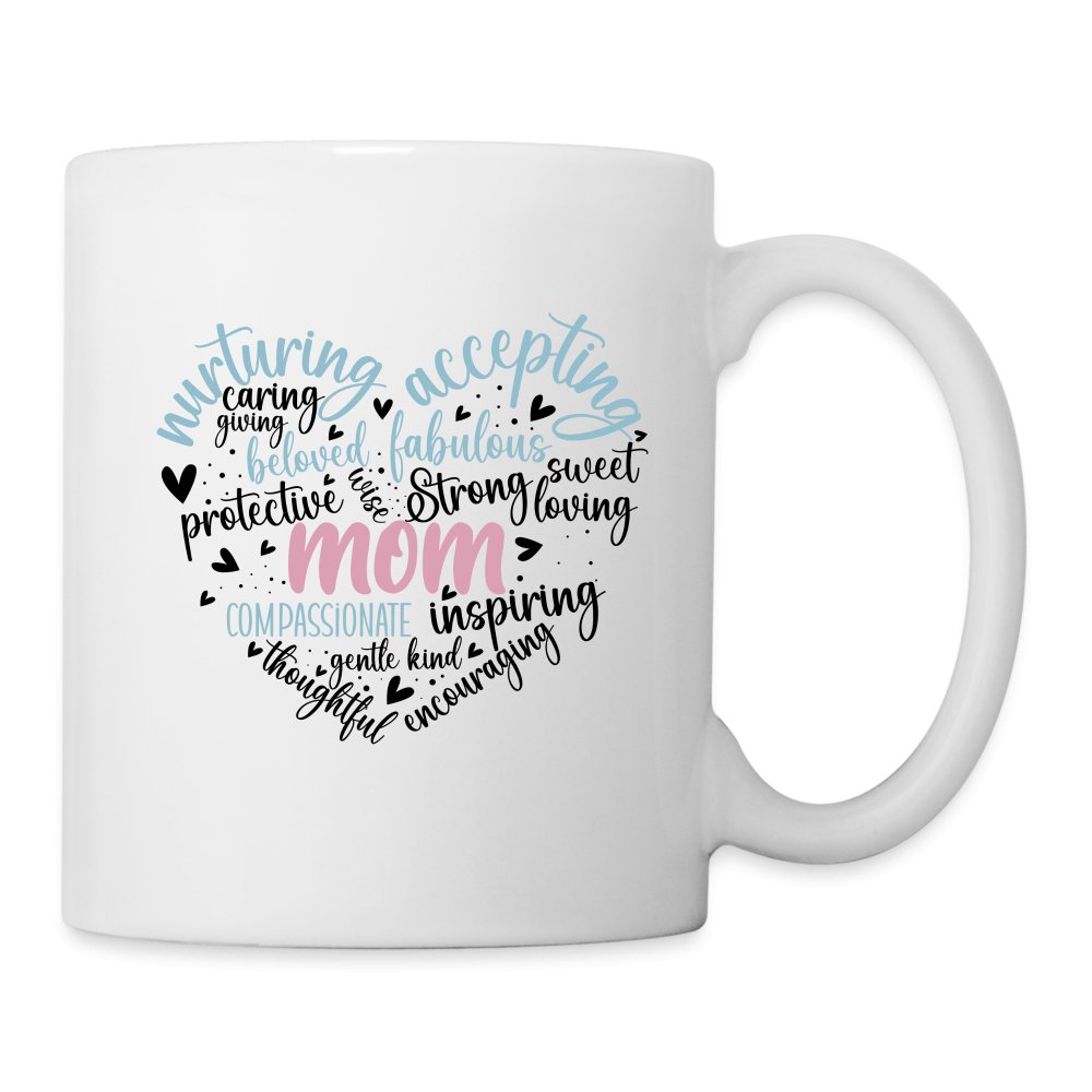 Mom Heart Coffee Mug (Word Cloud) - One Size