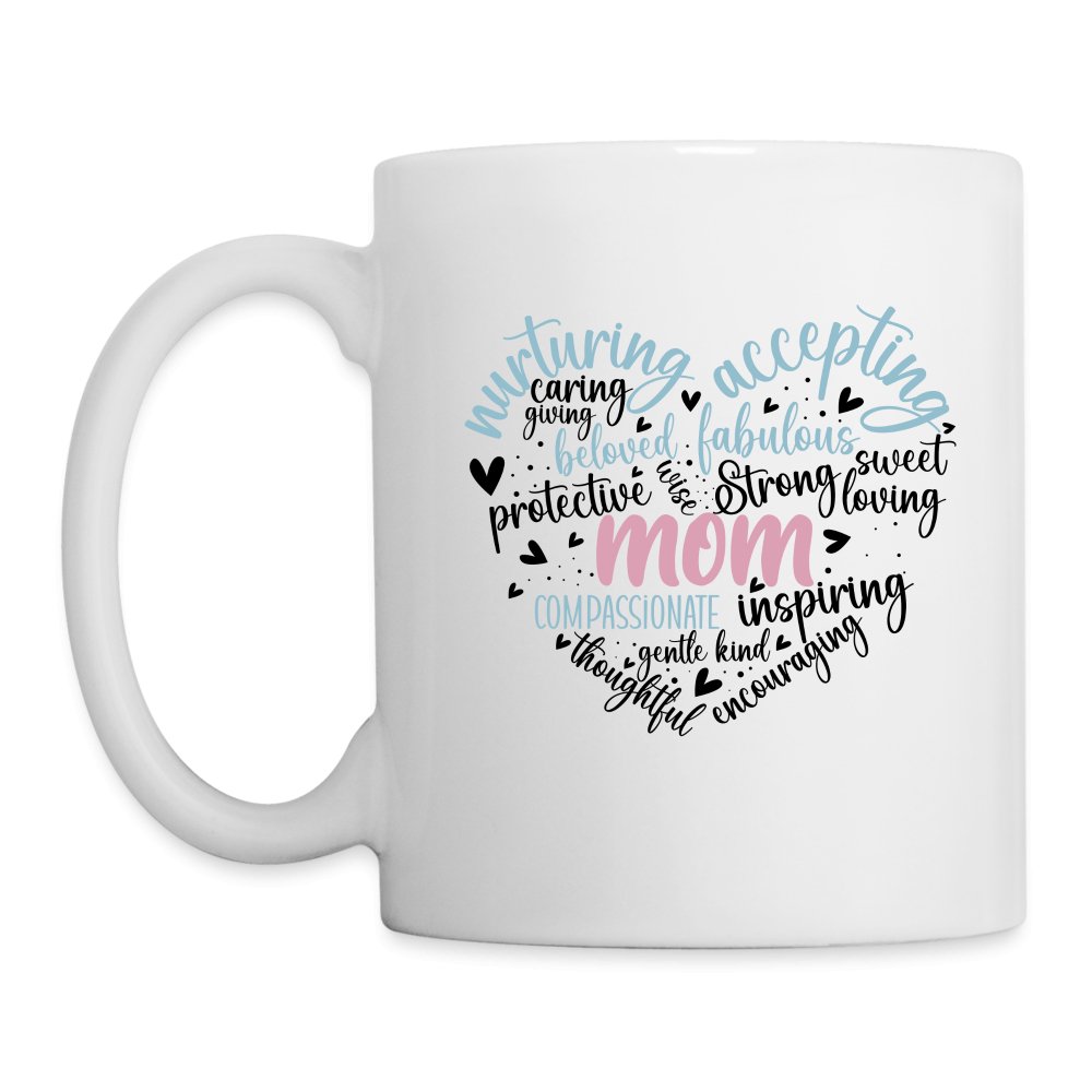 Mom Heart Coffee Mug (Word Cloud) - One Size