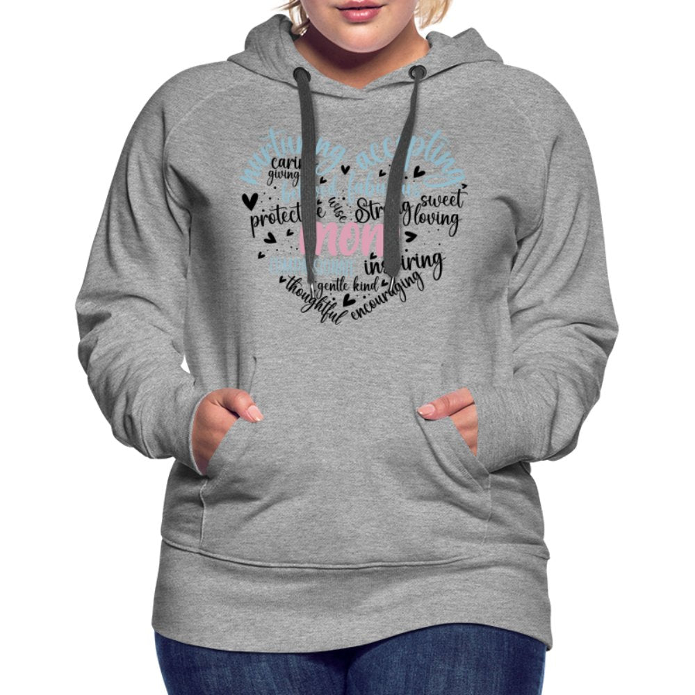 Mom Heart Women’s Premium Hoodie (Word Cloud) - white