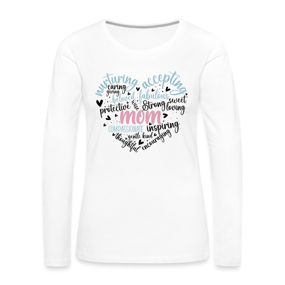 Mom Heart Women's Premium Long Sleeve T-Shirt (Word Cloud) - option1# - Women's Premium Long Sleeve T-Shirt | Spreadshirt 876