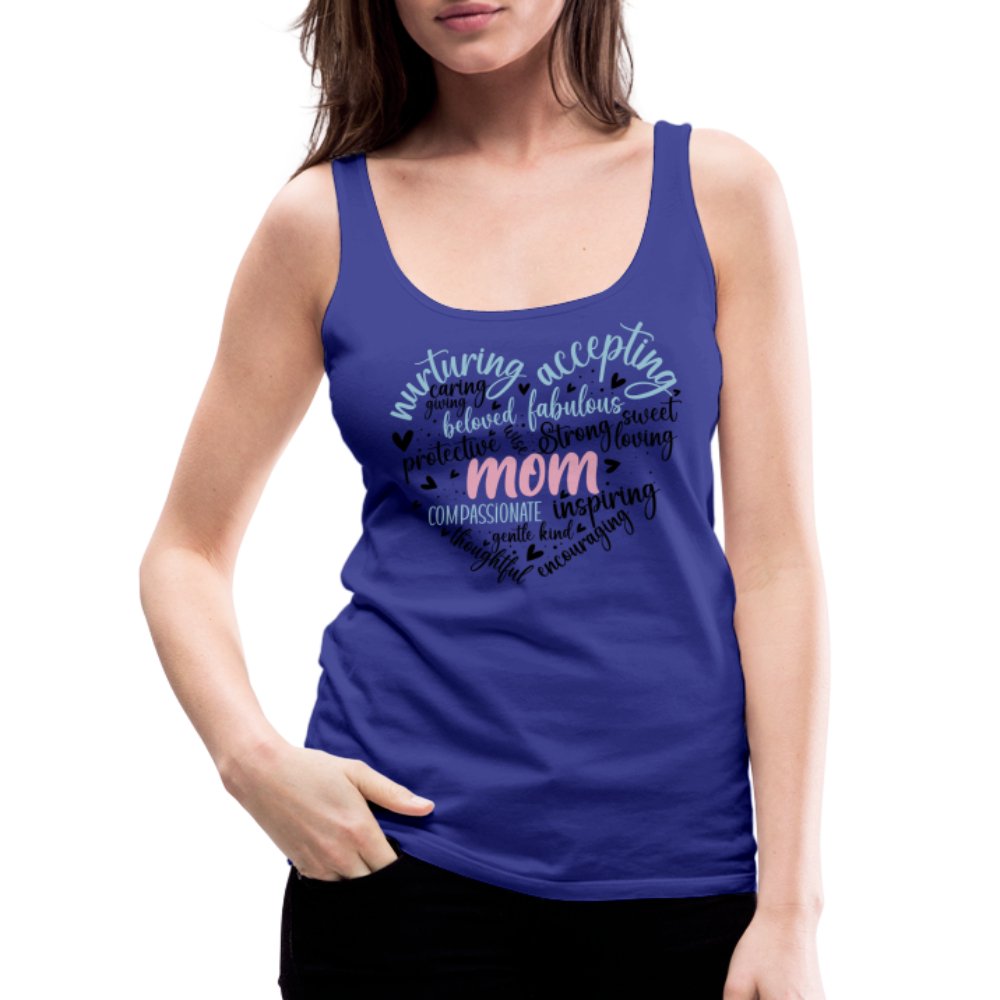 Mom Heart Women’s Premium Tank Top (Word Cloud) - heather gray